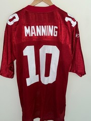 NFL Reebok Onfield New York Giants Eli Manning Red Mesh Jersey Shirt 10 Large