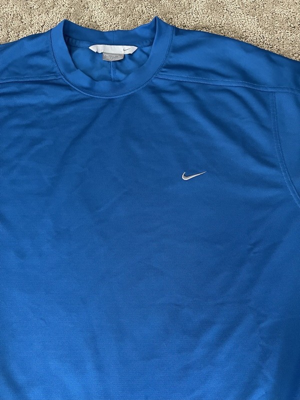 Nike Shirt Men XXL Turquoise Blue Tee Performance Poly Mini Swoosh gallery