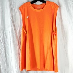 ASICS Mens Circuit 8 Warm-up Sleeveless Shirt Neon Orange Size 3XL