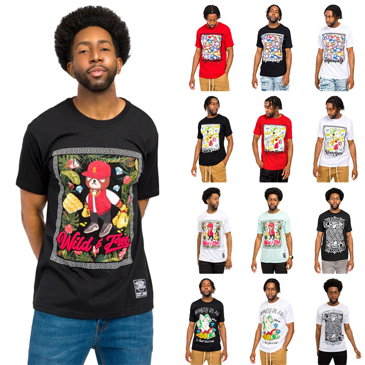 Victorious Men's Casual Graphic Print T-Shirt TS7443 TS7444 TS7445 TS7446 TS7455