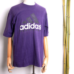 Adidas Equipment Mens Vintage Purple Crew Neck Short Sleeve Big Logo T-Shirt M