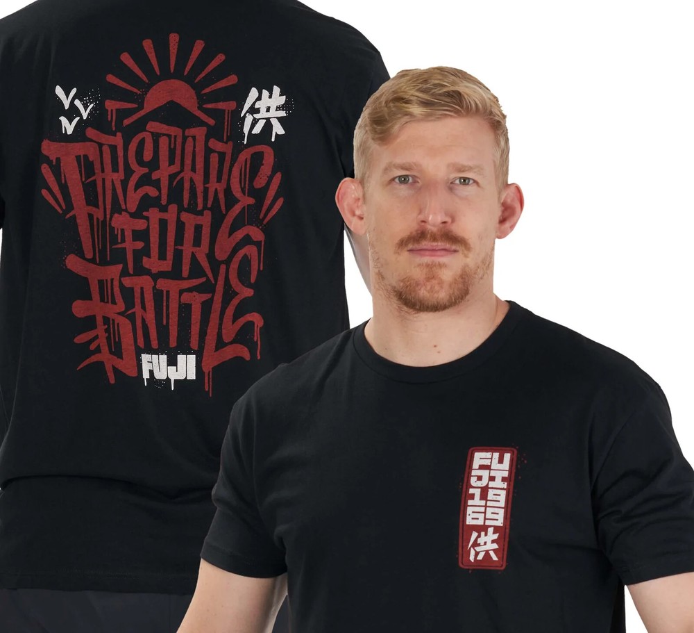 New Fuji Sports Prepare For Battle BJJ Jiu-Jitsu T-Shirt T Tee Shirt - Black