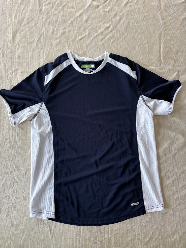Tek Gear Performance Men’s Blue and White T-Shirt Size M