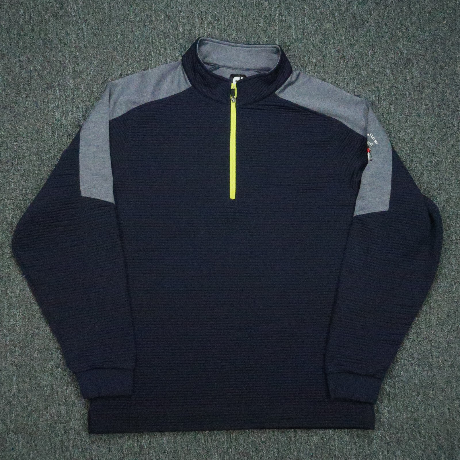 Footjoy Pullover Men Extra Large Blue Mid Layer Quarter Zip Wolf Hollow XL gallery