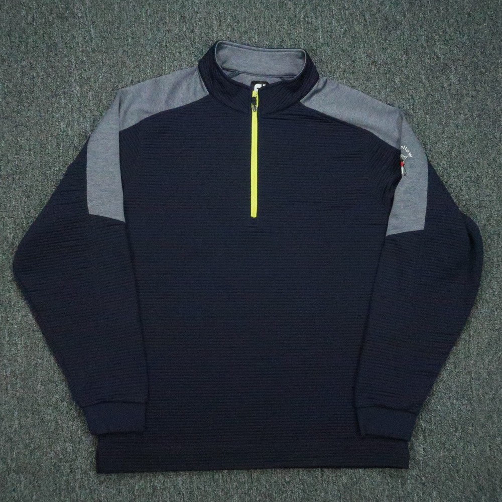 Footjoy Pullover Men Extra Large Blue Mid Layer Quarter Zip Wolf Hollow XL