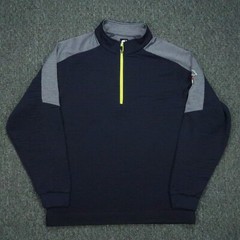 Footjoy Pullover Men Extra Large Blue Mid Layer Quarter Zip Wolf Hollow XL