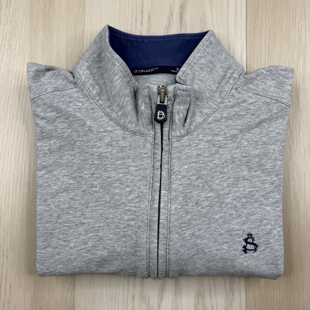 B Draddy Russel 1/4 Zip Gray Pullover Sweatshirt Men’s Size XL SHOREACRES CLUB