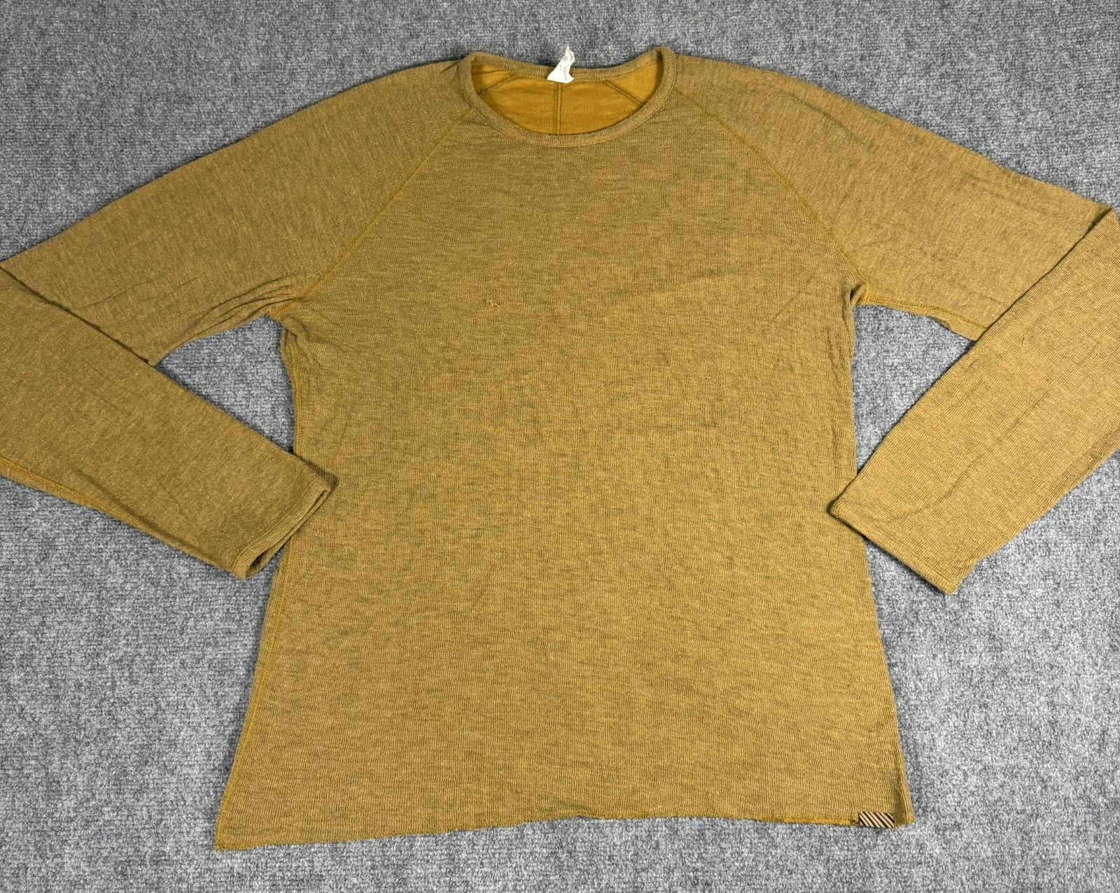 Billy Reid Pullover Mens L Brown Waffle Thermal Crew Neck Cotton Blend Casual gallery