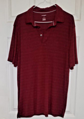 Mens Short Sleeve Burgundy Striped Shirt by Van Heusen Size: Large