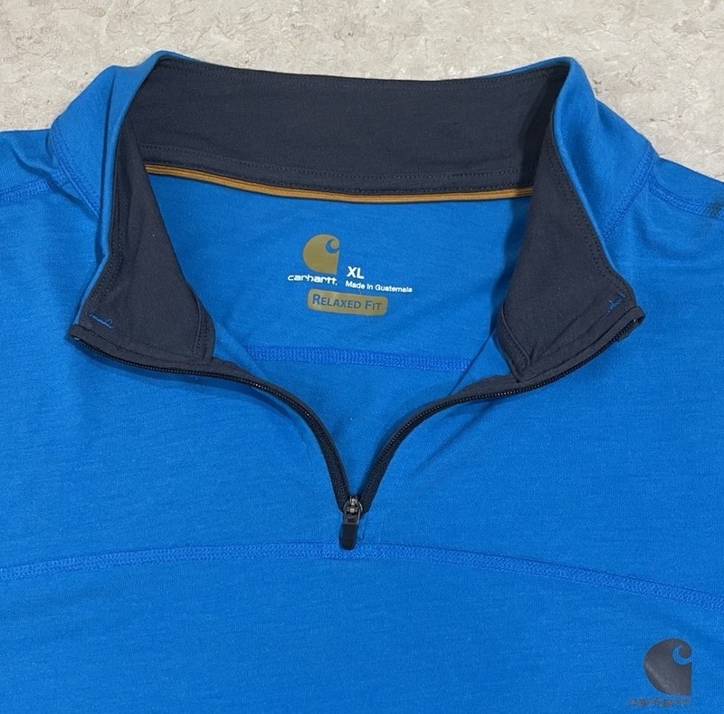Carhartt Force Extremes 1/4 Zip Pullover Blue Relaxed Fit 102051 Size XL Stretch gallery