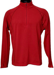 L.L. Bean 1/4 Zip L/S Thermal Red Men’s Activewear Lightweight Shirt Top Sz LG