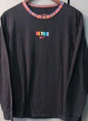 Nike Be True Pride Jacquard Collar Long Sleeve Shirt Mens Size Small