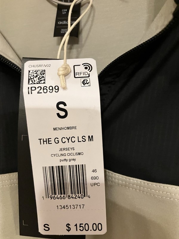 Adidas The Gravel Cycling Long Sleeve Jersey Mens Sz S Putty Gray IP2699 $150 gallery