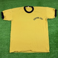Vintage 70’s Russell “Coaching Staff” Yellow Black Jersey Size Large Made in USA