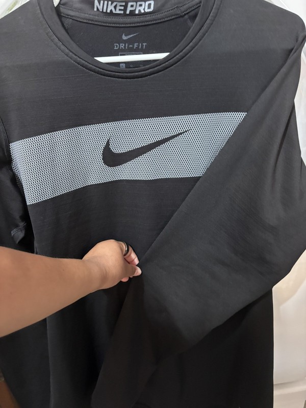 Nike Pro Dri-FIT Long Sleeve Fitted Athletic Shirt Black XL Moisture Wicking gallery
