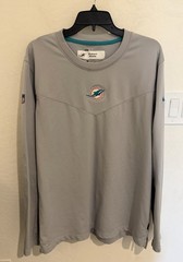 Miami Dolphins Nike NFL On Field L/S Shirt Crewneck L Fleece Lined Team Issued