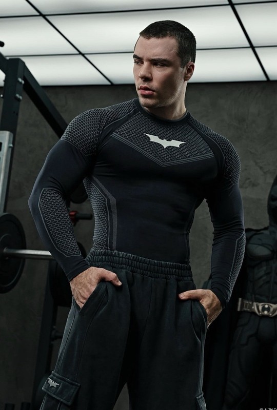 YOUNGLA 8004 - BATMAN COMPRESSION LONGSLEEVES BLACK SIZE LARGE SHIPED✅ gallery