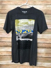Hurley Mens Size S Graphic Logo Gray Soft Tee T Shirt Short Sleeve
