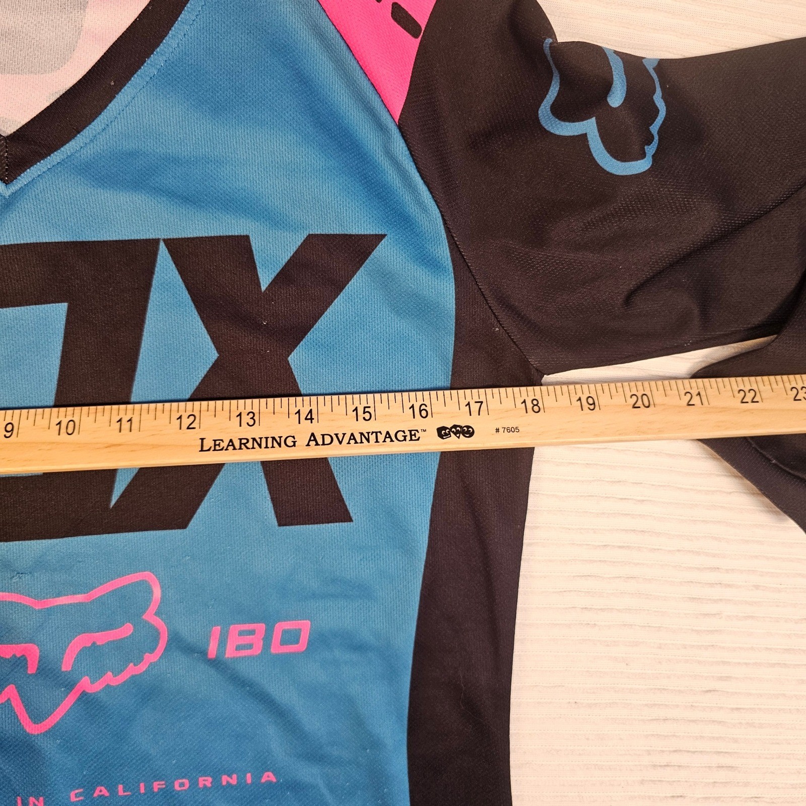 Fox Racing 180 Motocross Jersey Blue Black Pink Long Sleeve Shirt Mens XL gallery