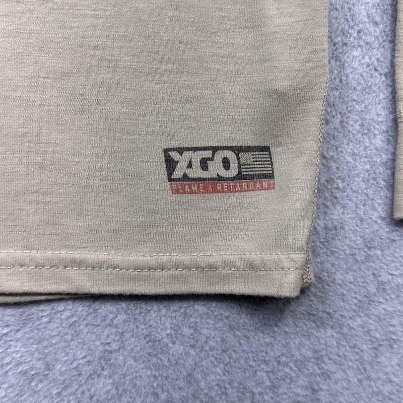 XGO FR Shirt Mens Medium Beige Flame Resistant Long Sleeve Base Layer USA Work gallery