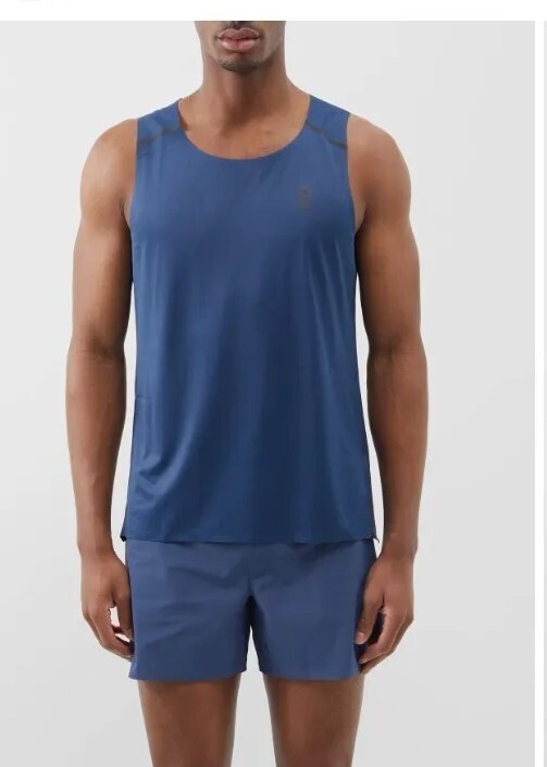 Neleus Y Back Muscle Tank Top Blue Mesh Polyester Breathable Men Size XL
