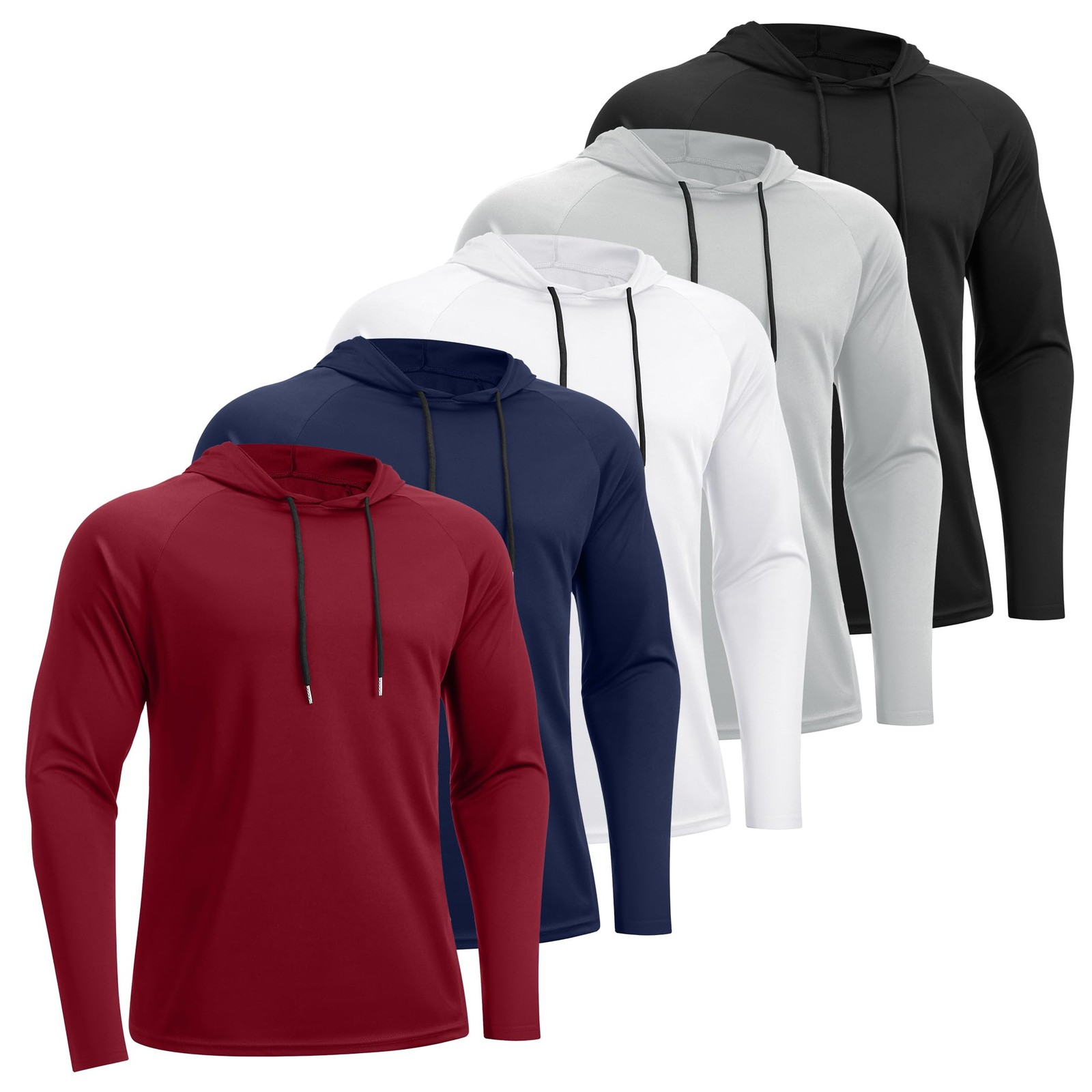 Men's 5-Pack Lightweight UPF 50+ Long Sleeve Sun Protection Performance Hoodie gallery