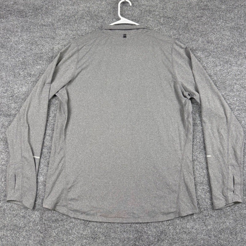 Nike Running Dri-FIT 1/2 Zip Pullover Gray Neon Yellow 504606-033 Mens L gallery