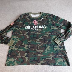 Oklahoma Sooners Shirt 2XL Green Camo Camouflage Player Worn Anton Harrison