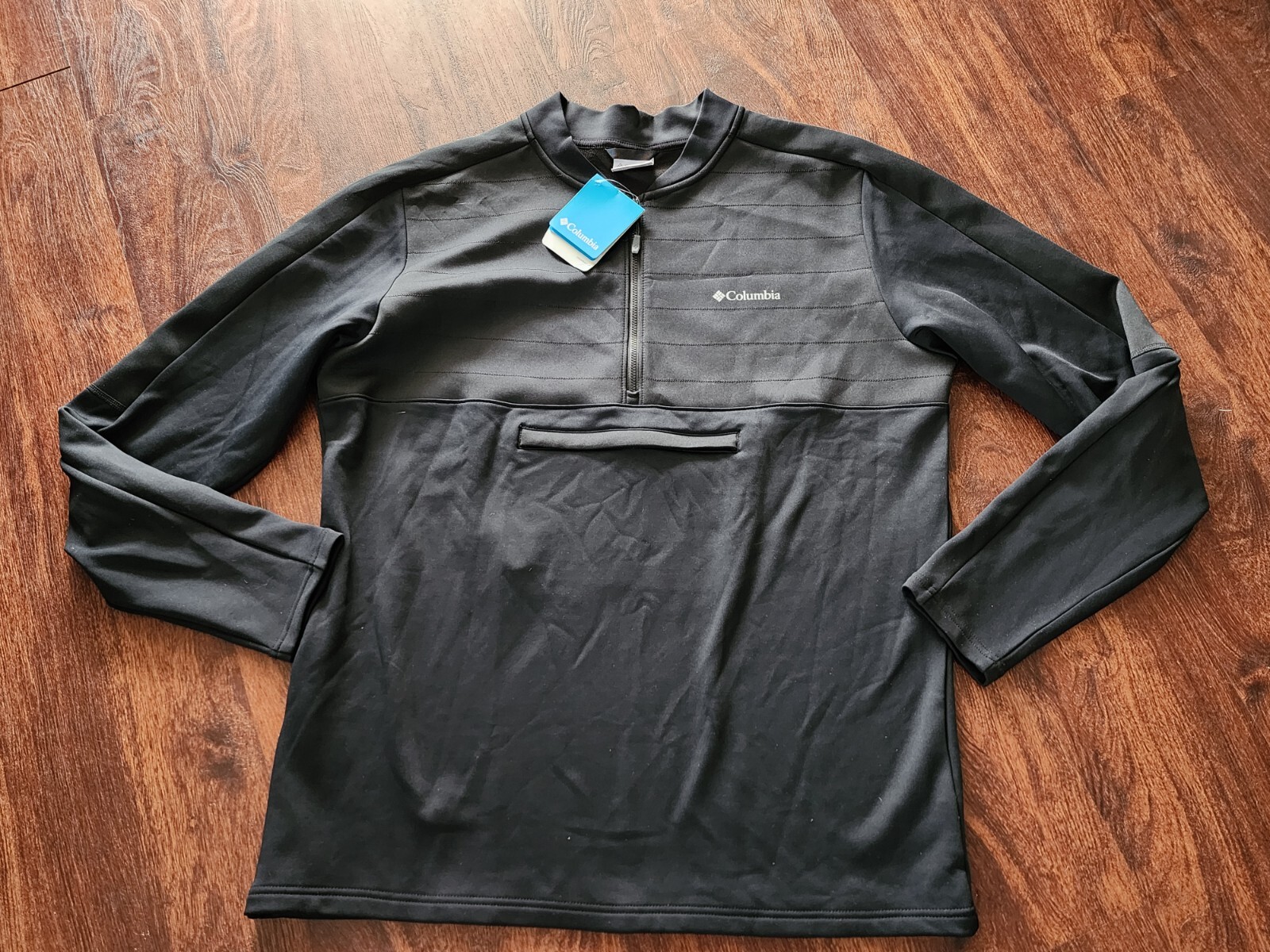 COLUMBIA SPORTSWEAR MEN'S TECH TRAIL HYBRID PULLOVER LONG SLEEVE SHIRT BLACK... gallery