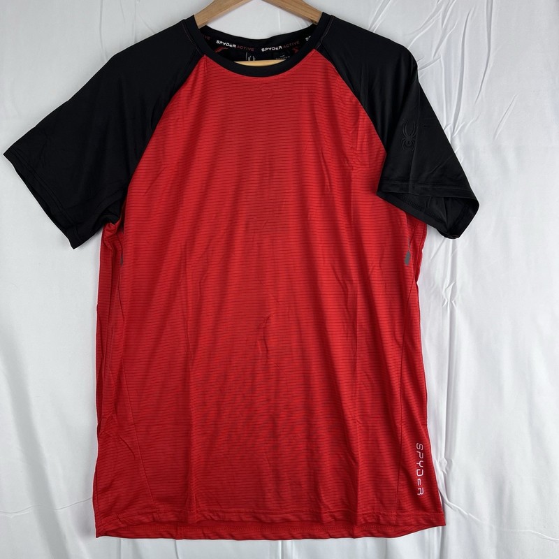 Spyder Active Mens Large Red Black Athletic Performance Shirt NWT gallery