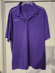 Nike Dri Fit Mens 3 Button Polo Size XL Purple