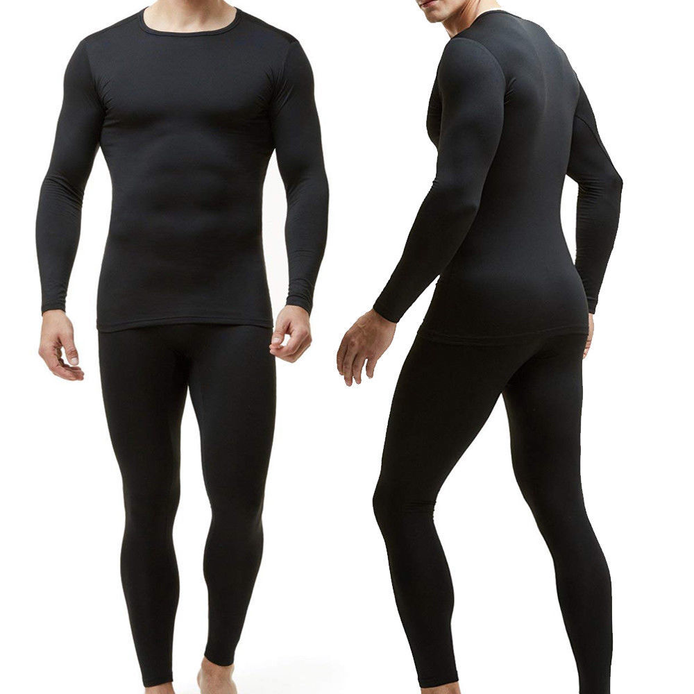 Men's Winter Thermal Underwear Ski Base Layer Warm Long Johns Top and Bottom Set