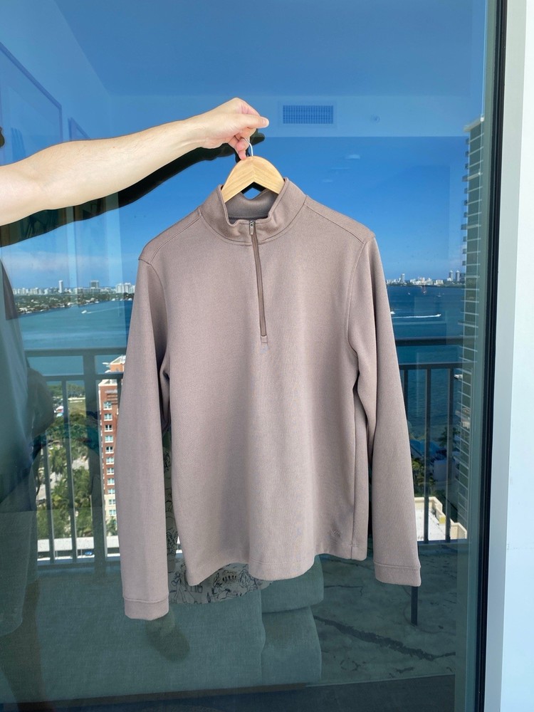 Rhone Brown Quarter Zip Pullover – Men’s Athletic Casual Top