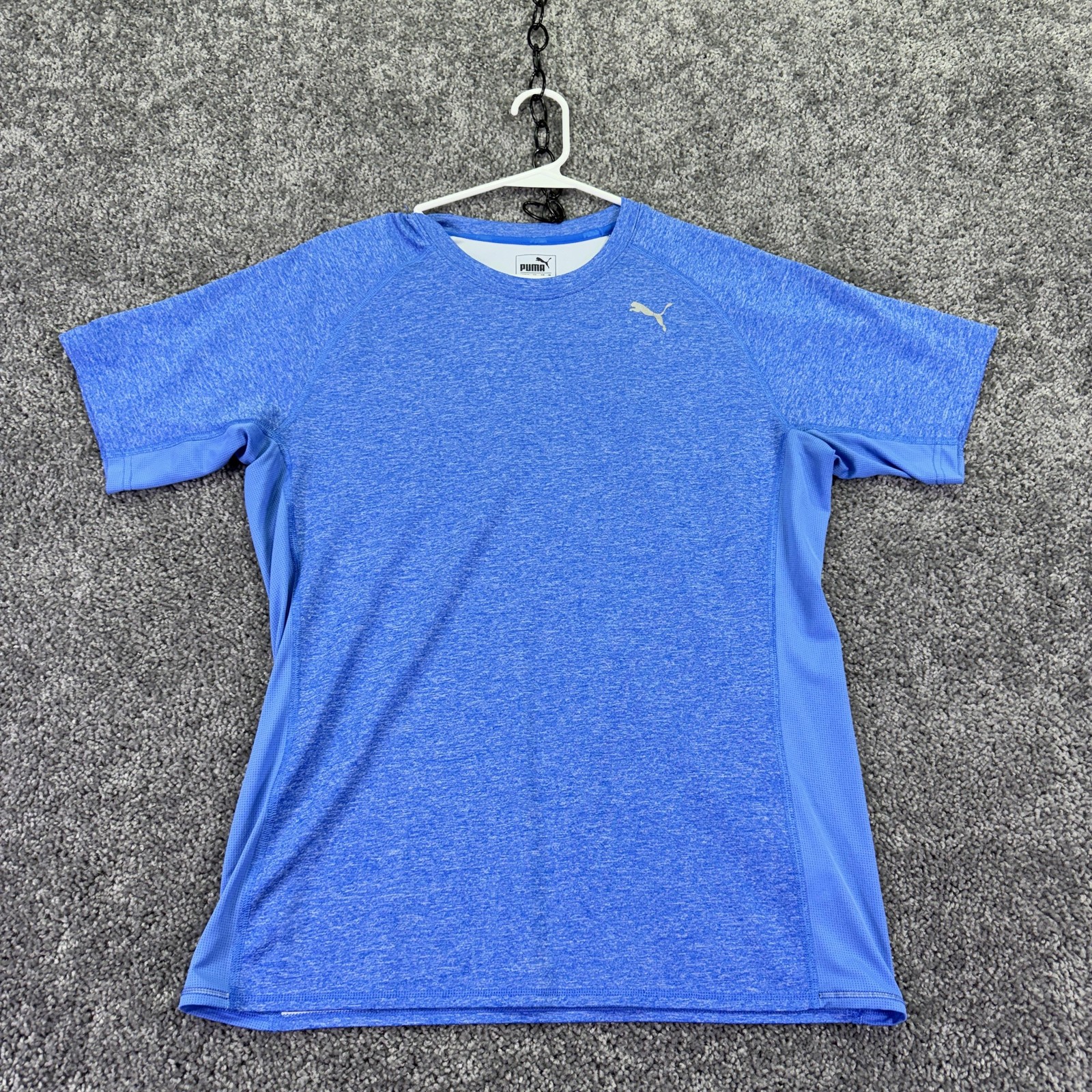 Puma Shirt Mens Medium Blue DryCELL Short Sleeve Raglan Running Training Tee gallery