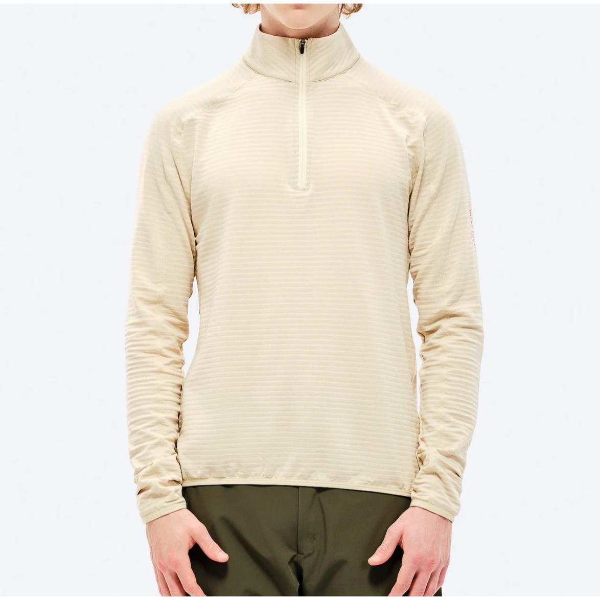 The Mountain Studio Mens M Beige Striped Quarter Zip Pullover Long Sleeve Shirt gallery