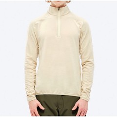 The Mountain Studio Mens M Beige Striped Quarter Zip Pullover Long Sleeve Shirt