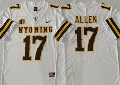 Men’s Josh Allen #17 White/Brown Player SportShirt Adult – All Stitched