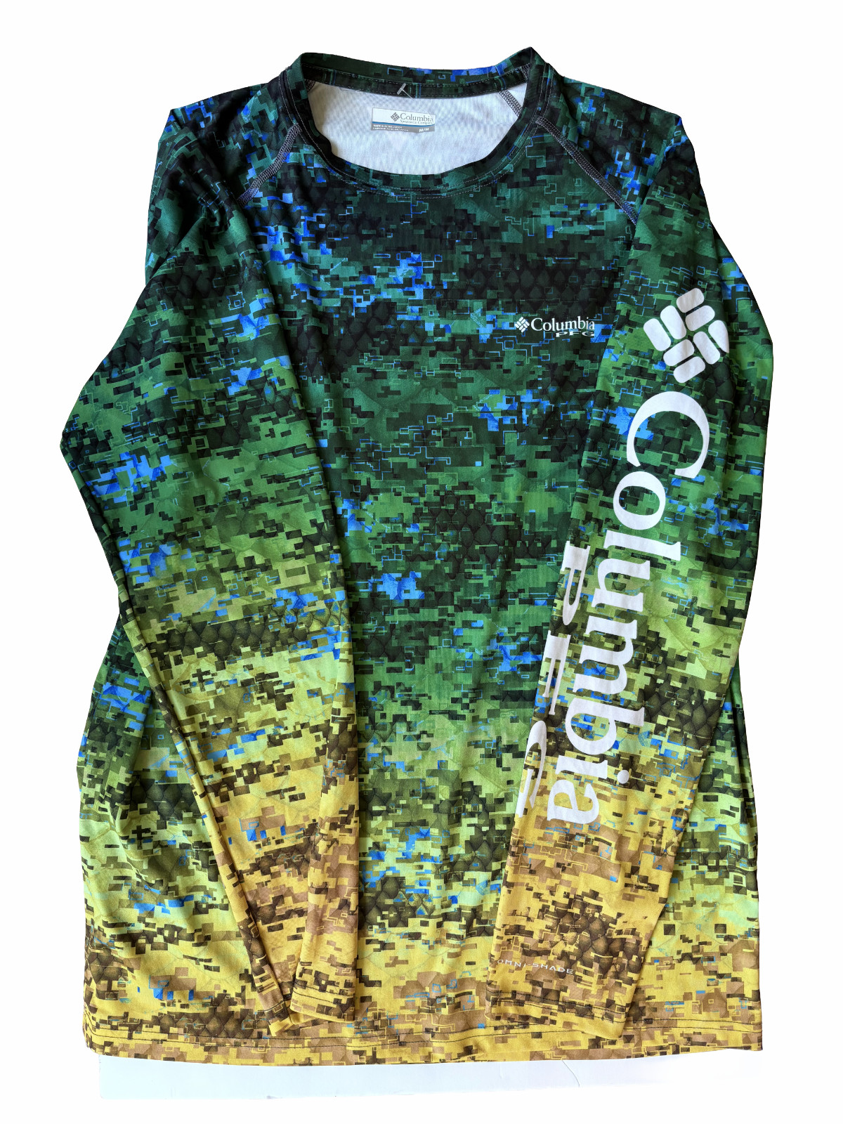 Columbia PFG Super Terminal Tackle Shirt Mens M Green Digital Camo Omni Shade gallery