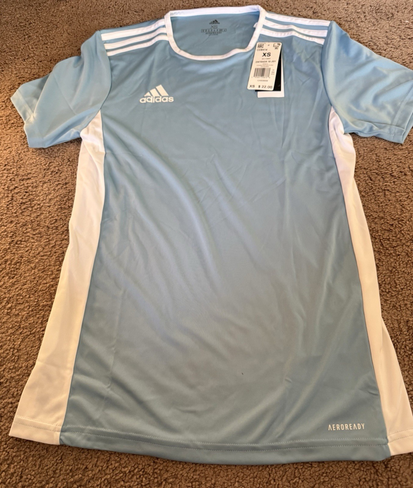 adidas Entrada 18 Jersey Men’s XS - Light Blue & White gallery