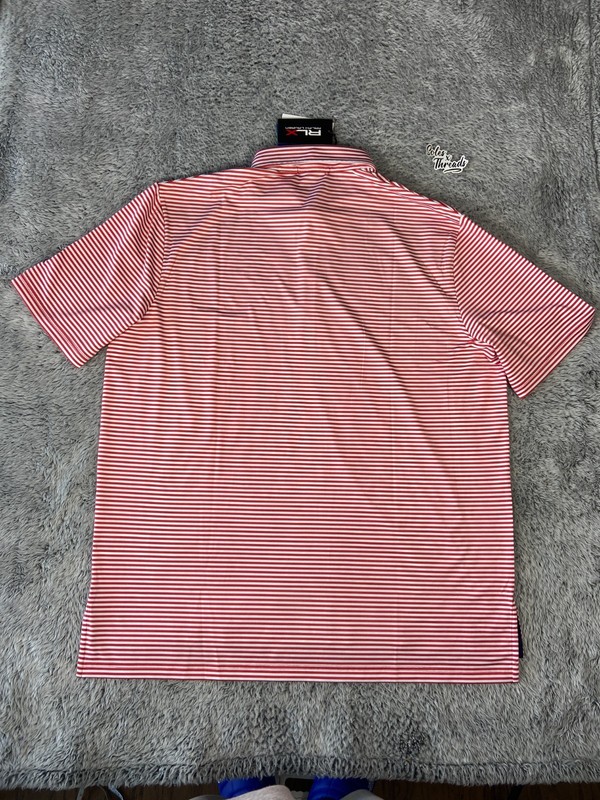 $110 RLX Ralph Lauren Classic Fit Stretch Striped Golf Polo Shirt Size XL Men gallery