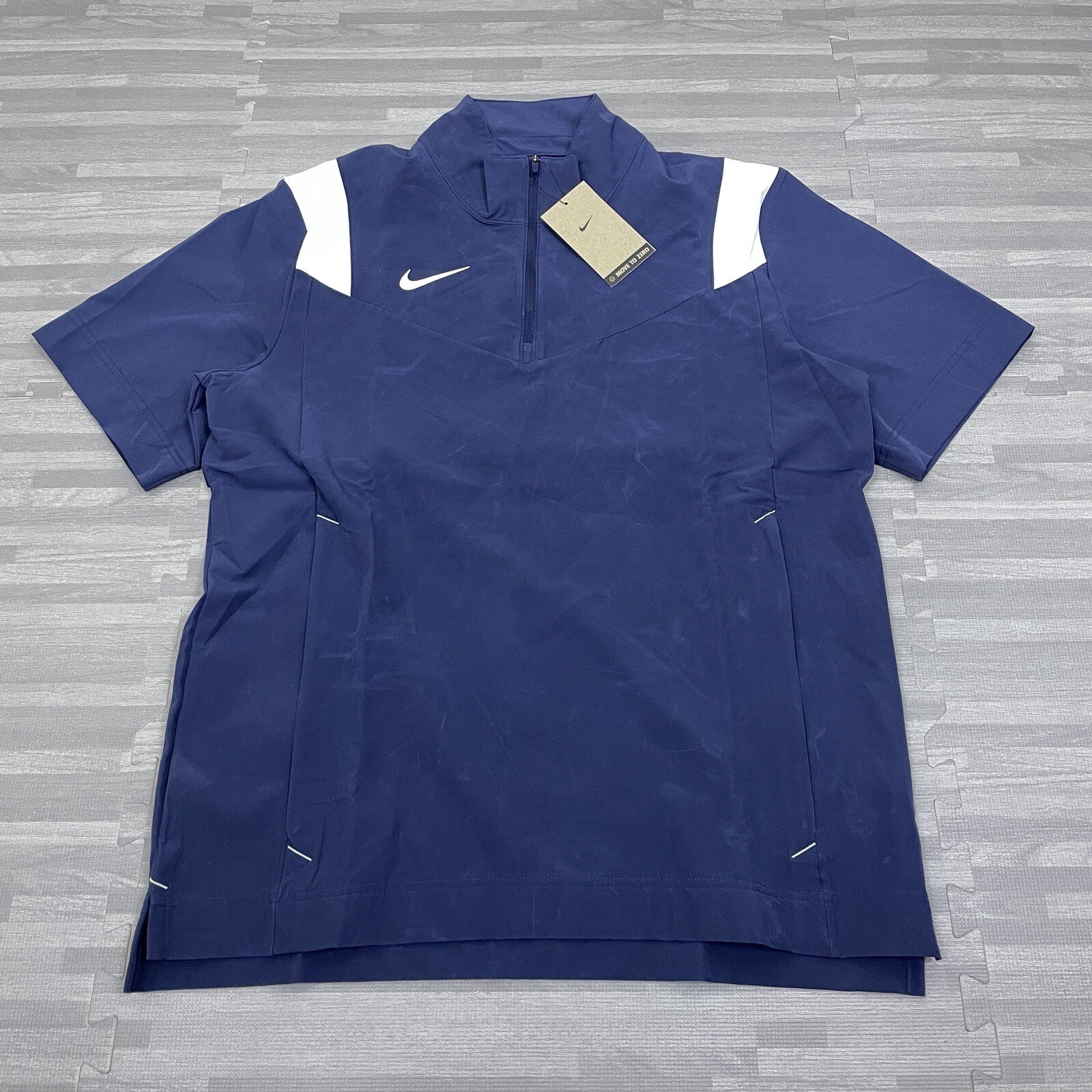 Nike Coach Performance Repel 1/4 Zip Mens Medium Jacket DJ5113 Navy Blue SS $80 gallery