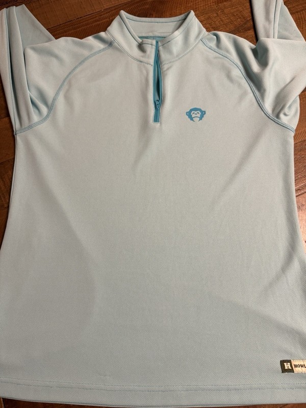Howler Brothers 1/4 Zip Pullover With Thumb Holes Size L Light Blue gallery