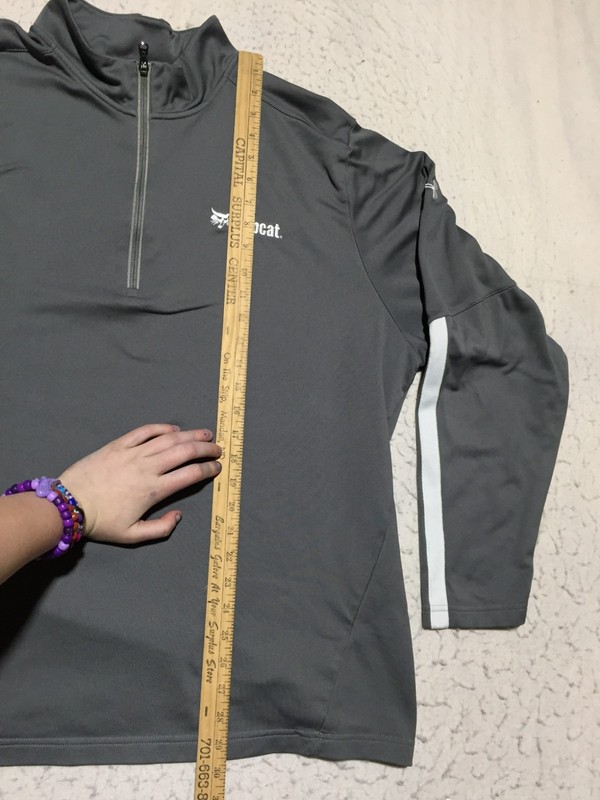 Under Armour Bobcat 1/4 Zip Pullover Mens 3XL Gray Long Sleeve Embroidered Logo gallery