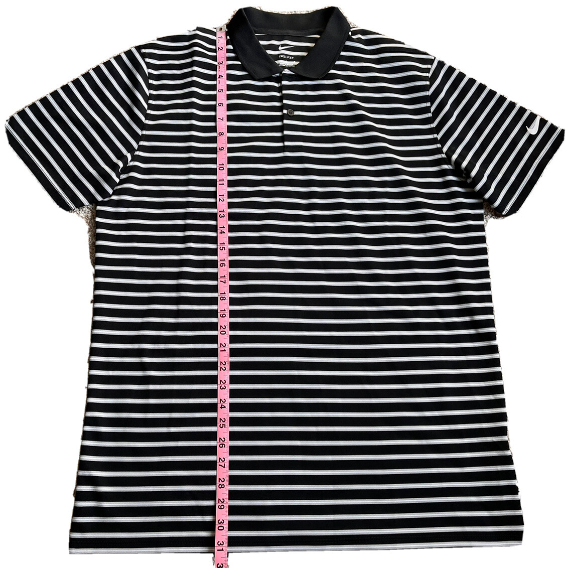 NIKE Men’s GOLF DRI-FIT VICTORY STRIPE POLO SHIRT Black Gray DH0835-010 Large gallery