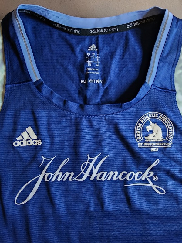 adidas Men's L Blue Climacool 2017 Boston Marathon Tank Scoop Neck Polyester gallery