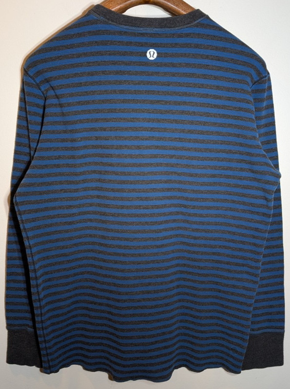 Lululemon Binary Crew Rugged Blue Heathered Black / Heathered Tempest Blue Sz L gallery