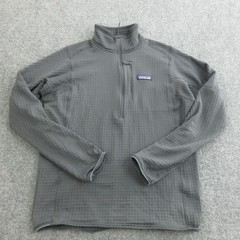 Patagonia Pullover Mens Small Gray 1/4 Zip Grid Fleece Mid Layer Hiking Top R1