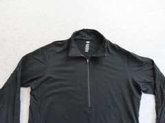 REI Co-op Pullover Mens Large Black Merino Wool 1/4 Zip Base Layer Shirt