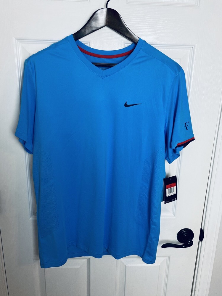 Nike Roger Federer RF 2012 US Open V-Neck Tennis Shirt Large Rafa Nadal - NWT