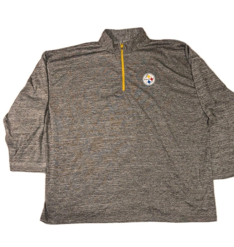 Men's 1/4 Zip Majestic Pittsburgh Steelers Pullover Long Sleeve Size 4XL gallery